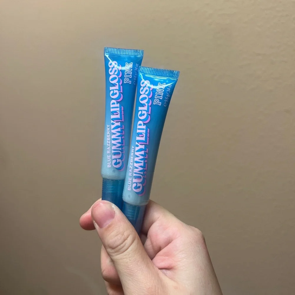2X NEW Victoria’s Secret PINK Blue Raspberry Gummy Lip Gloss
